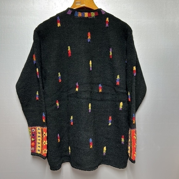 Newari button down 💯 wool cardigan handcrafted by Icelandic Design l/xl granny - Picture 16 of 17